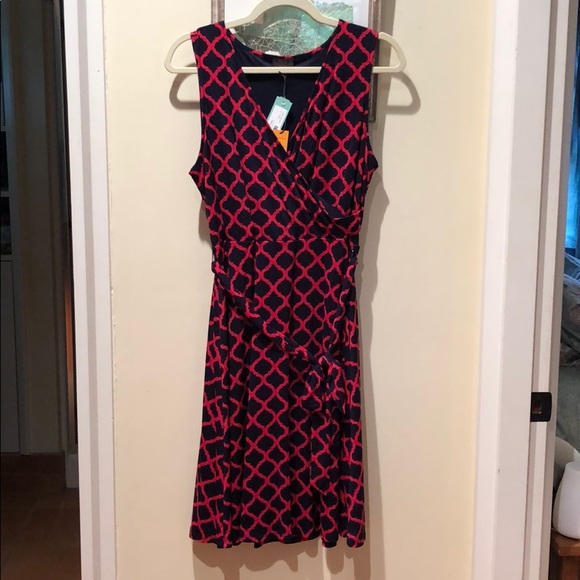 41 Hawthorn Dresses & Skirts - Mix by 41 Hawthorn navy and red faux wrap dress